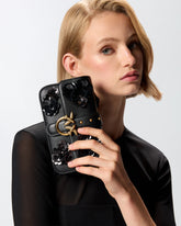 Borsa a spalla Baby Love Bag Slouchy in pelle con fiori gioiello -  | Pinko