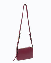 Leather Mini Double Bag with shoulder strap - Pink | Pinko