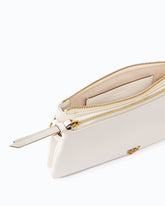 Borsa a tracolla Mini Double Bag piccola in pelle con tracolla - Bianco | Pinko