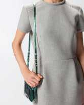 Piccola borsa a spalla Mini Double Bag in pelle laminata -  | Pinko