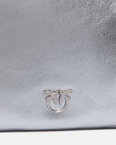 Borsa a spalla Mini Slouchy Bag in suede laminato con logo Love Birds -  | Pinko