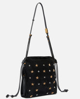 Borsa a spalla piccola Mini Slouchy Bag in suede con borchie stella -  | Pinko
