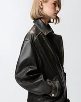 Giacca biker stile chiodo in pelle -  | Pinko