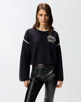 Maglione girocollo con ricami gioiello -  | Pinko