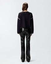 Maglione girocollo con ricami gioiello -  | Pinko