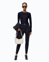 Crew-neck sweater with sequins - Blue | Pinko