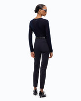 Crew-neck sweater with sequins - Blue | Pinko
