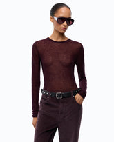 Pullover mit Rundhalsausschnitt und Pailletten - Lila | Pinko