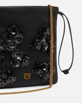 Bustina a spalla baby Slouchy Bag in pelle con fiori gioiello -  | Pinko