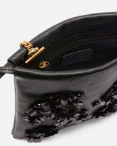 Bustina a spalla baby Slouchy Bag in pelle con fiori gioiello -  | Pinko