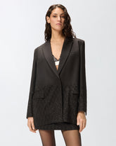 Oversized blazer with rhinestones -  | Pinko