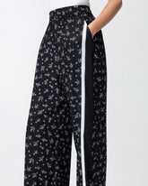 Pantaloni wide leg in viscosa jacquard stampata -  | Pinko