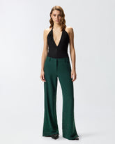 Wide-leg trousers with rhinestones -  | Pinko
