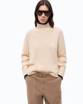 Maglione dolcevita in lana e cashmere - Beige | Pinko