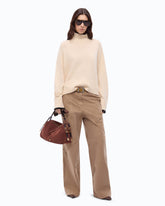 Maglione dolcevita in lana e cashmere - Beige | Pinko