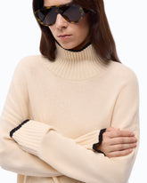 Maglione dolcevita in lana e cashmere - Beige | Pinko