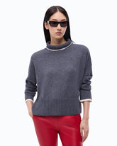 Pull à col roulé en laine et cachemire - Gris foncé | Pinko