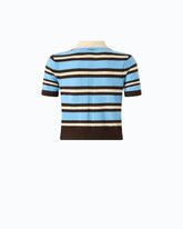 Polo cropped in lana e cashmere - Multicolor Azzurro-Marrone | Pinko