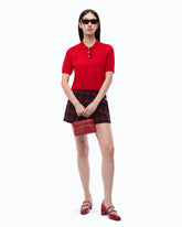 Polo cropped in lana e cashmere - Rosso | Pinko