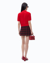 Polo cropped in lana e cashmere - Rosso | Pinko
