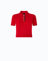 Polo cropped in lana e cashmere - Rosso | Pinko