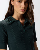 Maglia stile polo con perle -  | Pinko