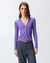 Cardigan a costine con logo Love Birds -  | Pinko