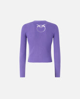 Cardigan a costine con logo Love Birds -  | Pinko