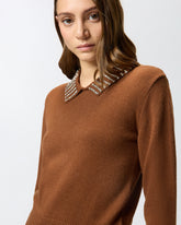 Maglia con colletto e strass -  | Pinko