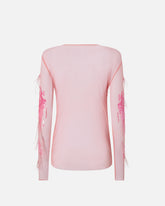 Maglia trasparente con paillettes e piume -  | Pinko