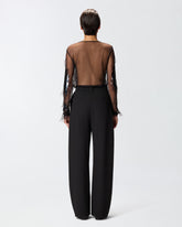 Maglia trasparente con paillettes e piume -  | Pinko