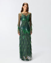 Abito con paillettes e piume -  | Pinko