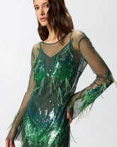 Abito con paillettes e piume -  | Pinko