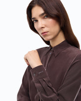 Camicia in seta sand wash - Marrone | Pinko