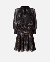 Abito corto in fil coupé stampa fiori -  | Pinko
