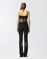 Top in pizzo effetto patchwork -  | Pinko