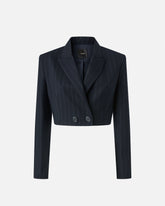 Short pinstripe poly wool blazer -  | Pinko