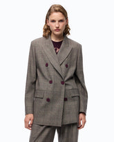 Double-breasted check jacket -  | Pinko