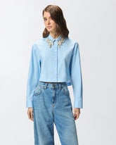 Cropped-Hemd mit Schmuckapplikationen -  | Pinko