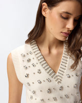 Gilet in maglia con strass -  | Pinko