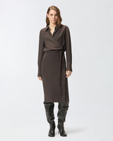 Abito midi chemisier con cintura -  | Pinko