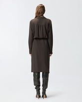 Abito midi chemisier con cintura -  | Pinko