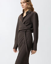 Abito midi chemisier con cintura -  | Pinko