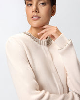 Cardigan girocollo con strass -  | Pinko