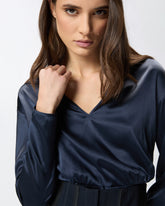 Blusa a maniche lunghe in satin stretch -  | Pinko