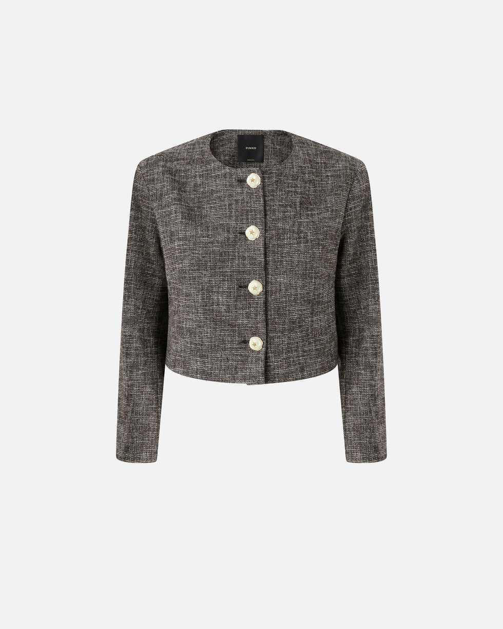 Short flannel jacket