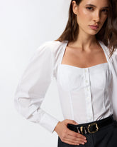 Bustier shirt in poplin -  | Pinko