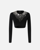 Maglia con paillettes e cristalli -  | Pinko