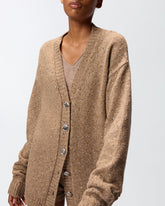 Cardigan in tessuto bouclé con strass -  | Pinko