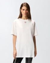 Μακρύ oversize t-shirt με στάμπα και κέντημα -  | Pinko